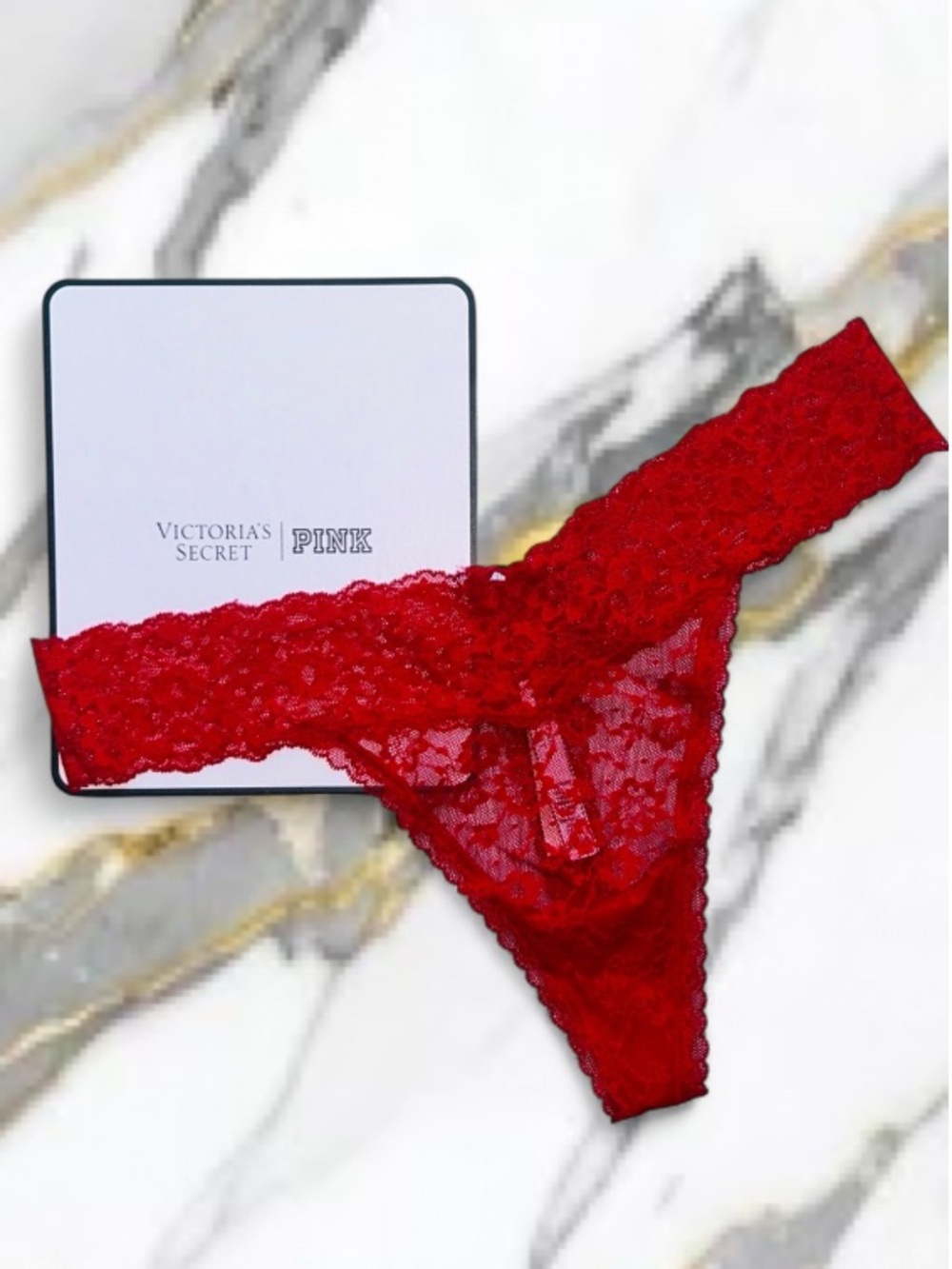 🔥Crimson Butterfly Lace Thong Victoria's Secret 2XL NWT🦋